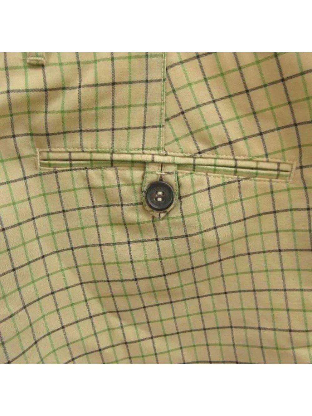 Prada Shorts Mohair Blend Beige Green Plaid Lightweight 52